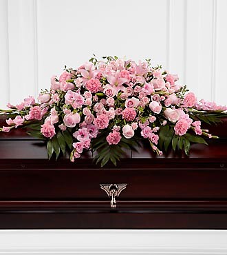 Pink casket spray