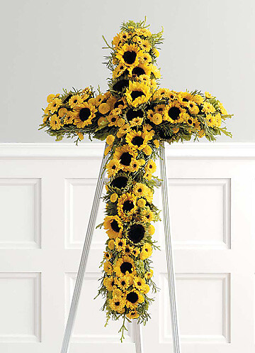 Yellow sunflower cross