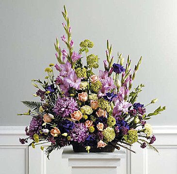Traditional purple arrangement