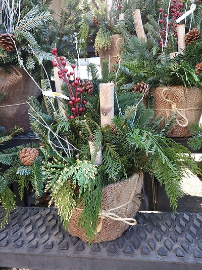 Christmas holiday porch planter - various sizes $37.50 &amp; up