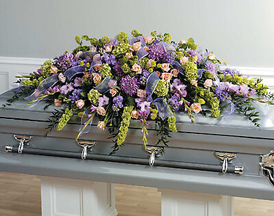 Mixed flowers casket spray