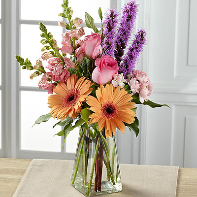 gerbera, snapdragon,rose bouquet