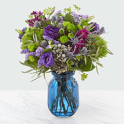 Green and purple bouquet