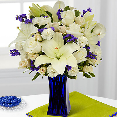 Blue and white bouquet