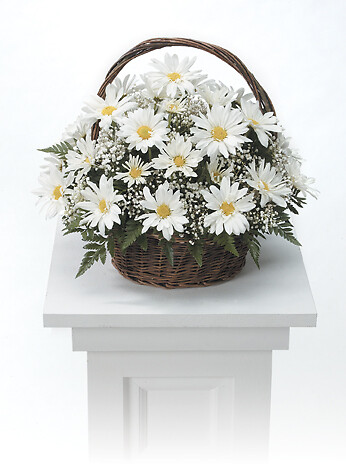 White daisies basket