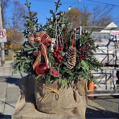 Christmas holiday planter