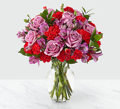Pastel and red bouquet