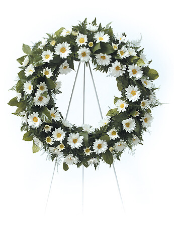 White daisy wreath